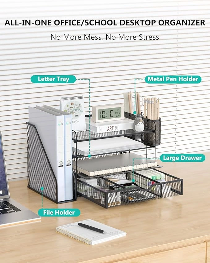 VeloWears Multi-Level Mesh Desktop Organizer - Image 3